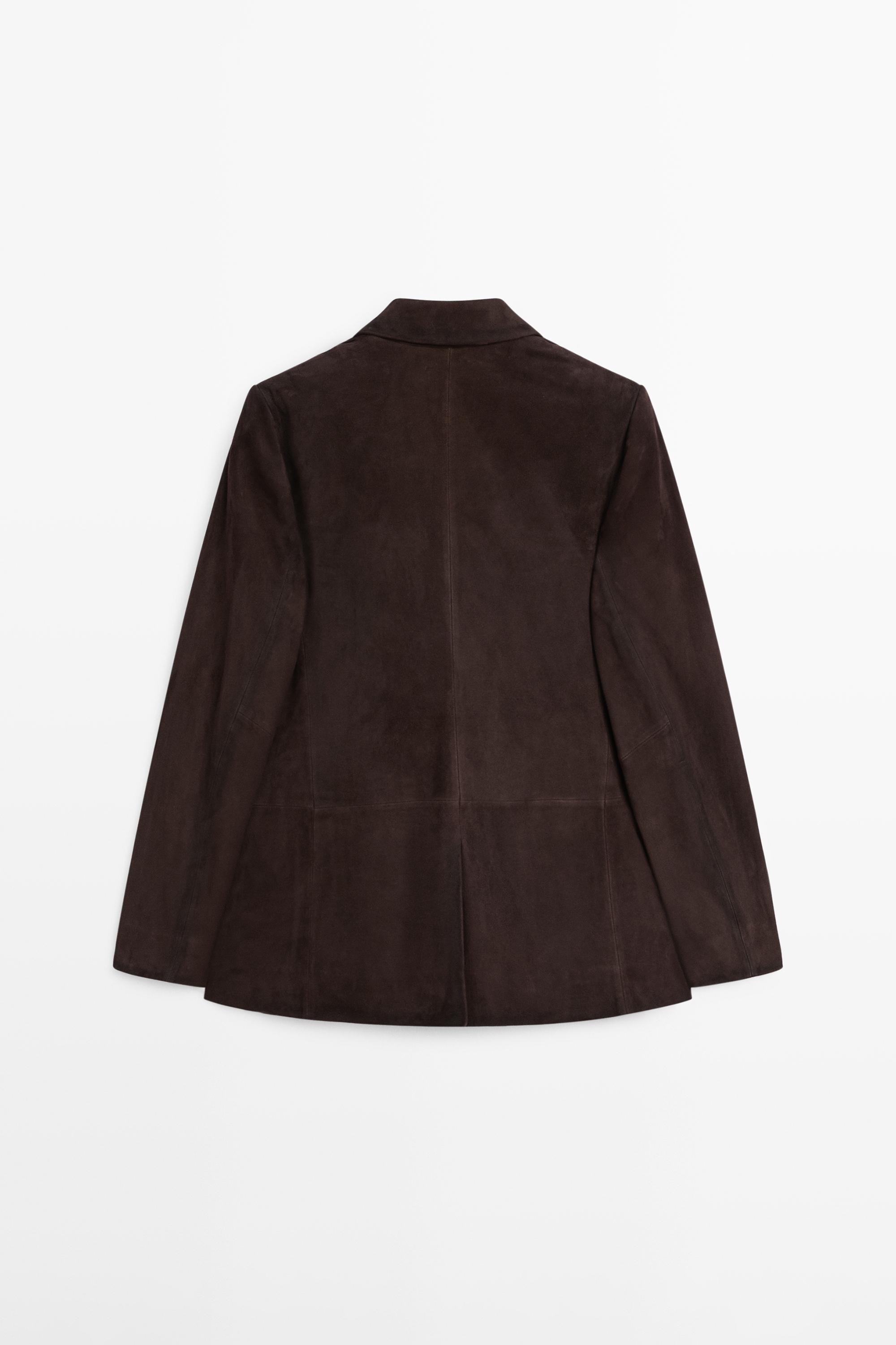 Blazer 100% cuir effet daim